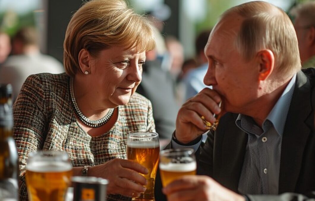 Angela Merkel und Wladimir Putin bei einem Bier in der Kneipe 2, Deepfake Beispiel